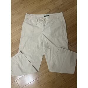 Lauren Ralph Lauren 100% Cotton Khaki Pants W/Tie Nautical Sailor Preppy Sz 10